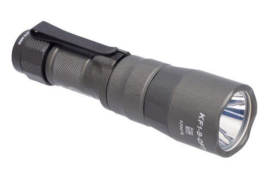 SureFire EDC Dual Fuel Turbo LED Flashlight in Gray has a two way clip
